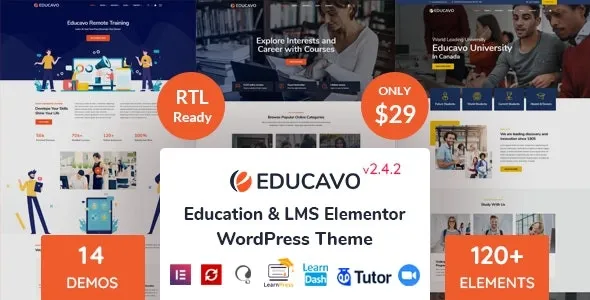 Educavo v3.1.2 – 在线课程和教育 WordPress 主题