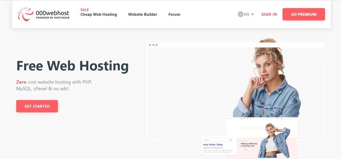 000webhost：Hostinger旗下免费提供300MB网站空间